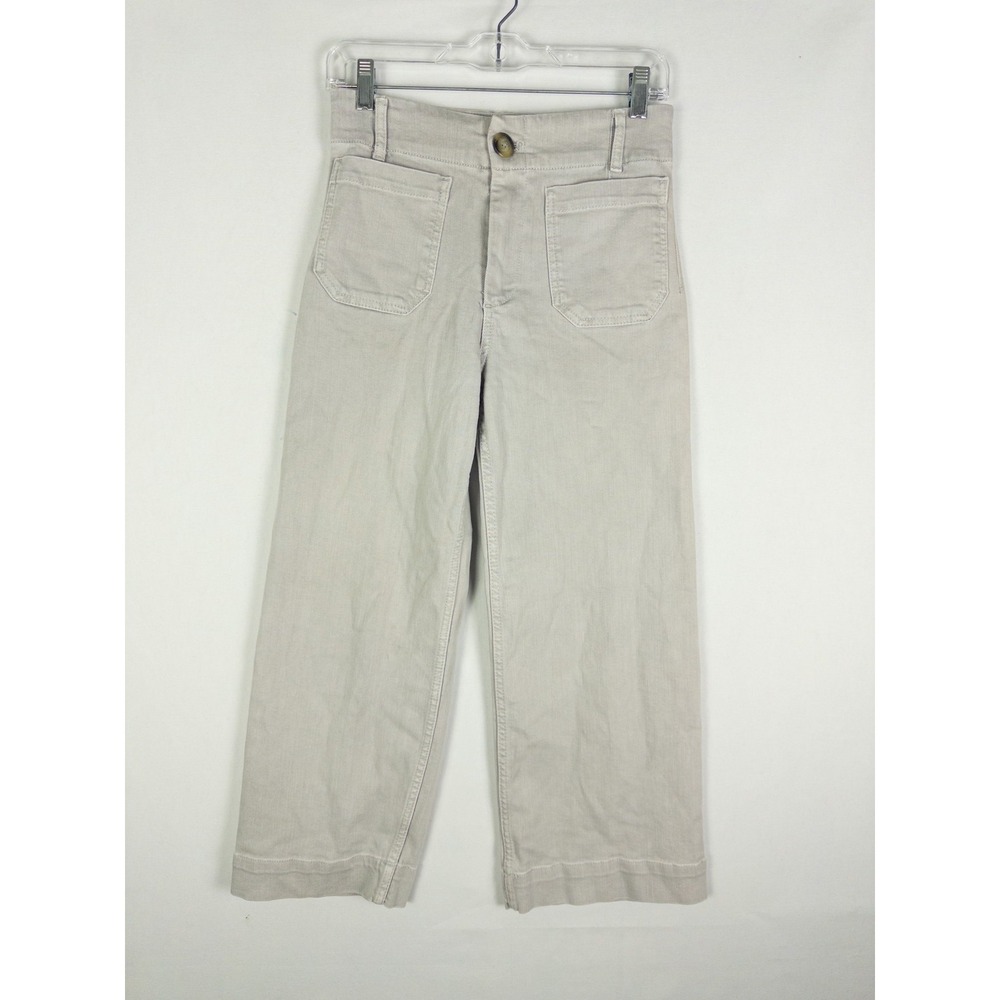 Maeve Anthropologie Colette Wide Leg Crop Pants Womens 25P Beige Boho Minimalist